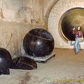 Balls used to clean the sewer tunnels by pushing out the water